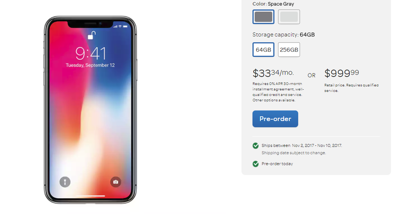 AT&T has since updated its page with new shipping estimates scheduled for December. (Image: AT&T.com)